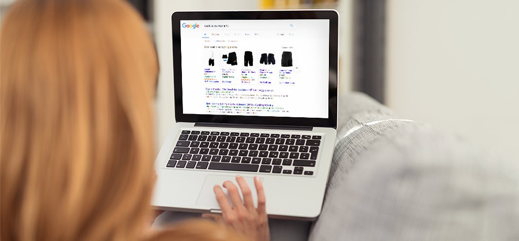 Woman browsing Google Shopping